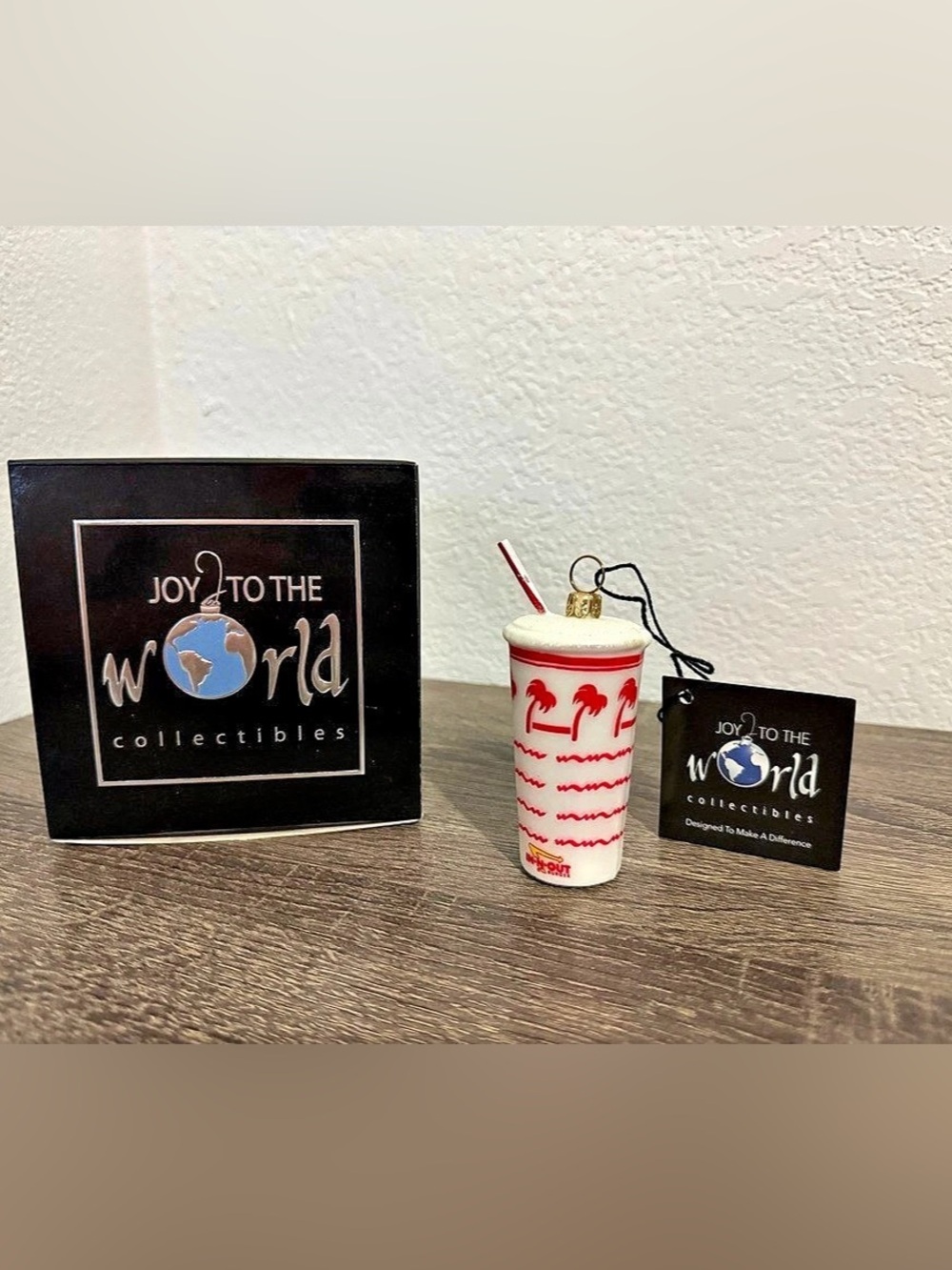 Joy to the World Collectibles In-n-Out Drink Cup Ornament White & Red Vintage